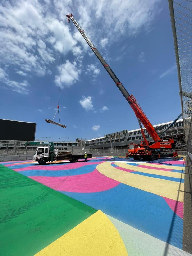 Formula 1 crane rental, heavy equipment rental, crane, man lift, scissor lift, boom truck, telehandler, lifting services, construction equipment hire, crane company in Saudi Arabia
